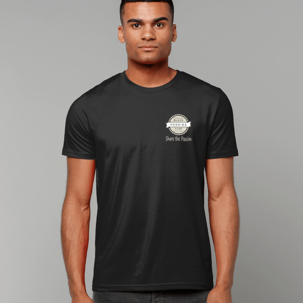 Black Pudding Club Logo Share the Passion T-Shirt Black