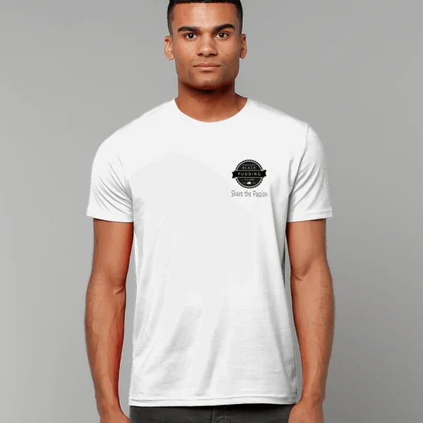 Black Pudding Club Logo Share the Passion T-Shirt White