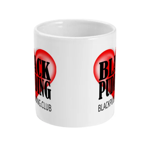 black pudding club love black pudding mug front mockup