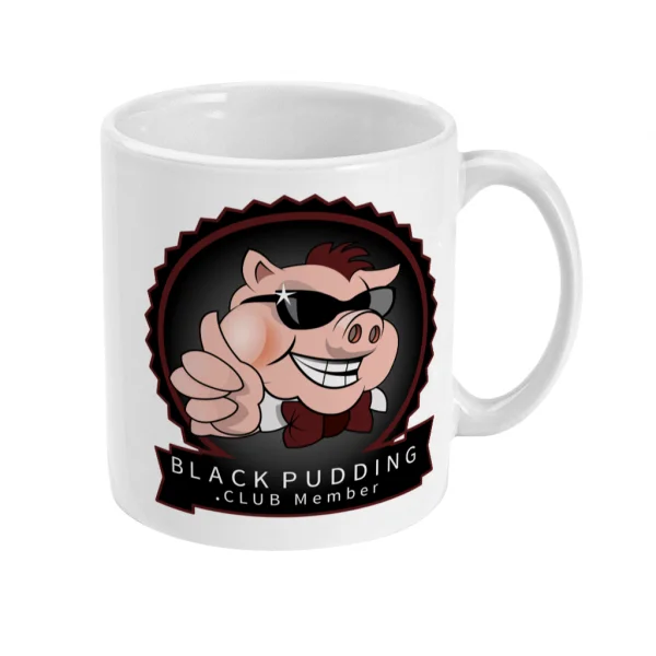 black pudding club member mug right side mockup