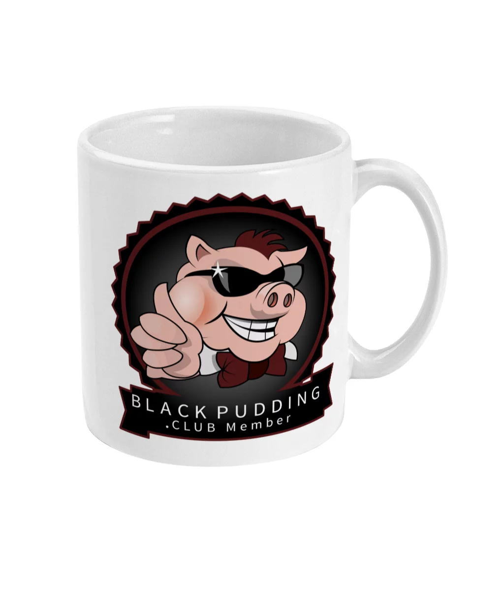 Black Pudding Club Member 11oz Mug 3 black pudding club member mug right side mockup