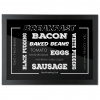 Full Breakfast Framed Bamboo Print – Black & White