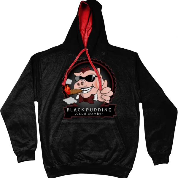 BlackPudding.Club Member Varsity Hoodie - Cool Smoking Pig