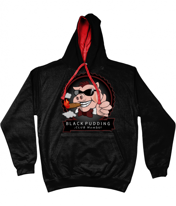 BlackPudding.Club Member Varsity Hoodie - Cool Smoking Pig