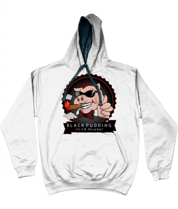 BlackPudding.Club Member Varsity Hoodie - Cool Smoking Pig