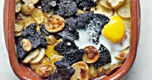 Black Pudding, Potato and Egg Bake