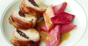Pork with Black Pudding & Roasted Rhubarb
