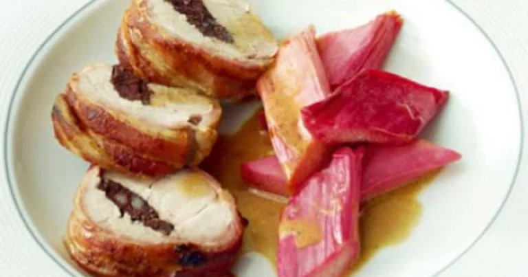 Pork with Black Pudding & Roasted Rhubarb