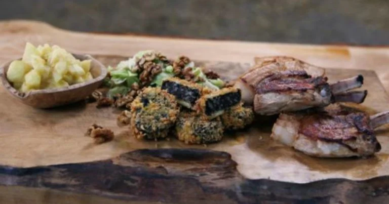 Pork with Scrumpy Sauce, Walnuts, Black Pudding & Cabbage